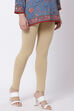 Off White Cotton Lycra Leggings image number 3