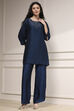 Blue Self-Designed Straight Kurta Set image number 6