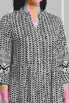 Black Viscose Rayon A-Line Kurta image number 1