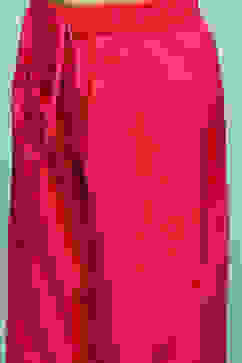 Orange Polyester Front Open Printed Suit Set image number 2