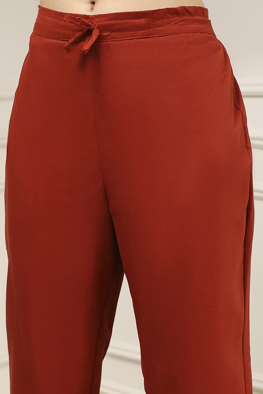 Maroon Cotton Hand Embroidered Unstitched Suit Set image number 3