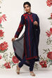 Indigo Cotton Blend Straight Kurta Suit Set image number 6
