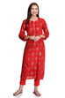 Fuchsia Viscose Straight Printed Kurta image number 4