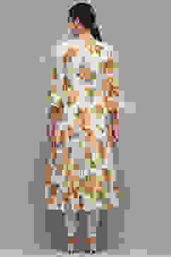 Off White Cotton Anarkali Suit Set image number 5