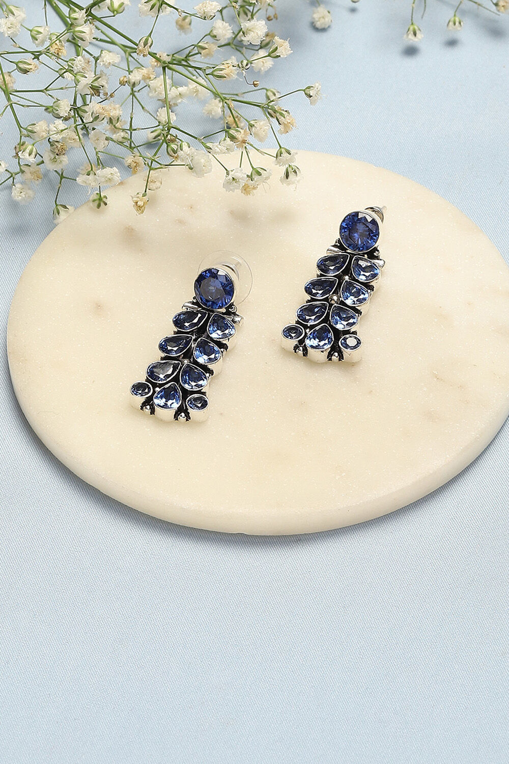 Blue Brass Earrings image number 0