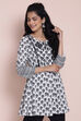 Cream Cotton Printed Kurti image number 2