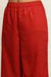 Red Crepe Printed Straight Kurta Set image number 2