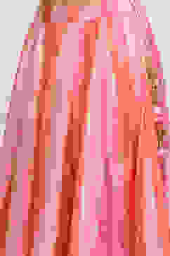 Pink Printed Flared Festive Lehenga Set image number 2