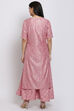 Onion Pink Art Silk Straight Kurta Sharara Suit Set image number 5