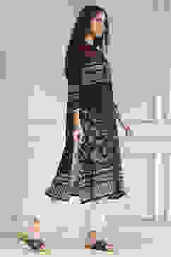 Black Printed Straight Kurta image number 4