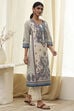 Blue Pure Cotton Printed Straight Kurta image number 4