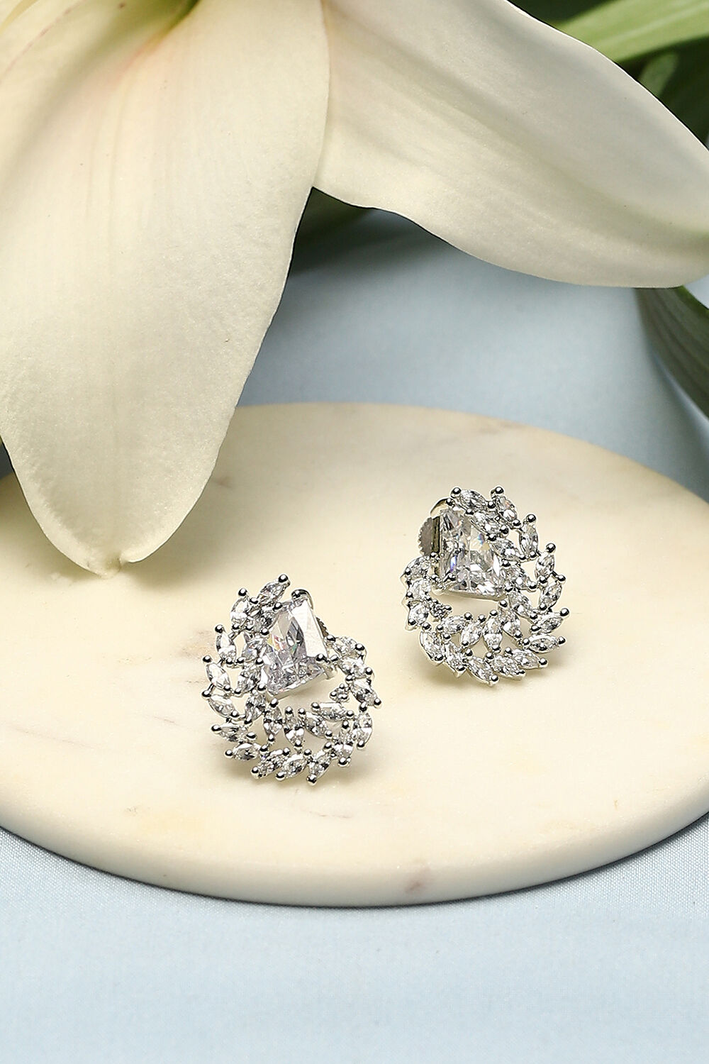 White Brass Earrings image number 0