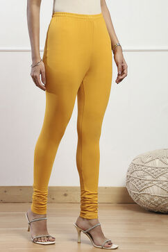 Gold Cotton Dyed Churidar image number 3