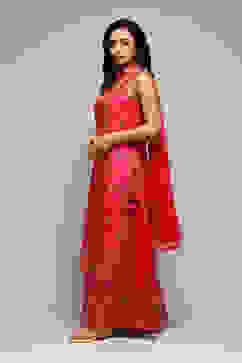 Fuchsia Poly Cotton Straight Kurta Sharara Suit Set image number 5