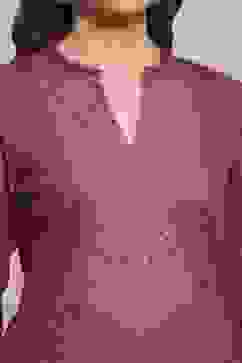 Pink Blended Printed Kurta image number 1