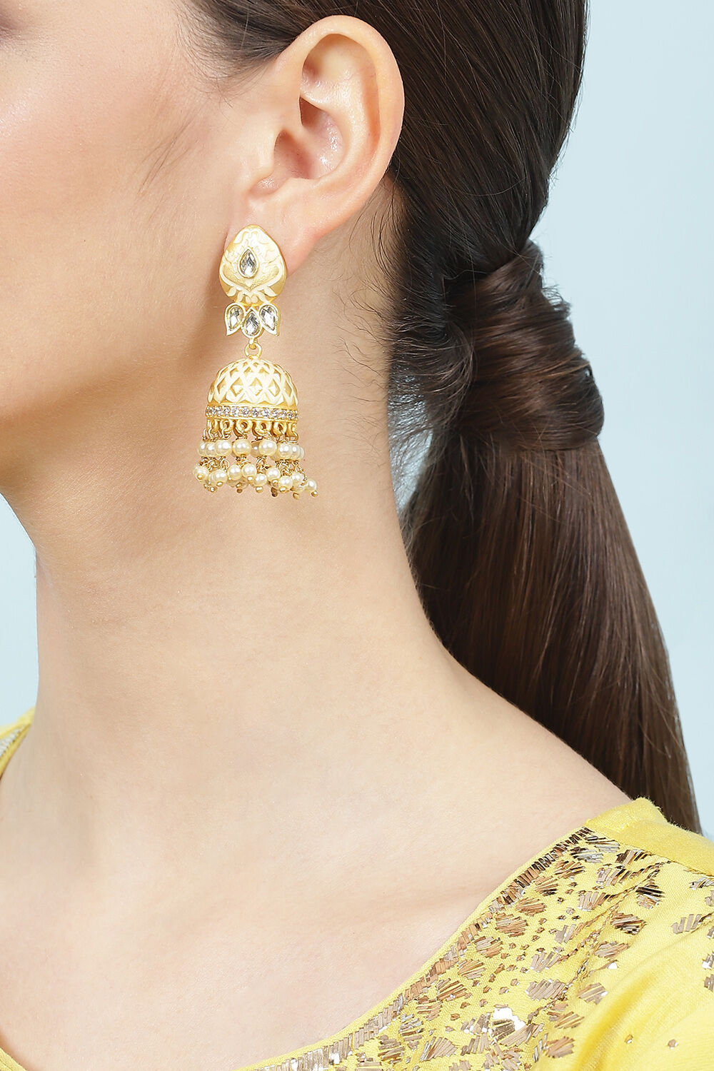 Gold Brass Earrings image number 1