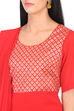 Red Art Silk Saree Kurta Slim Pant Suit Set image number 1