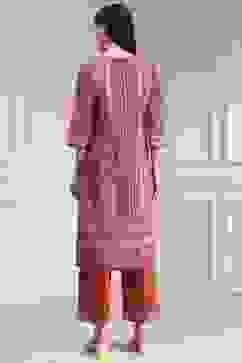 Red Cotton Printed Straight Suit Set image number 4