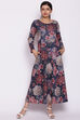 Blue Floral Winter Printed Dress image number 0