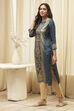 Indigo Rayon A-Line Printed Kurta image number 2