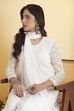 White Lace Straight Chamundi Chiffon Kurta Set image number 1