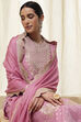 Powder Pink Embroidered Straight Suit Set image number 4