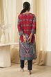 Pink Printed Straight Kurta image number 3