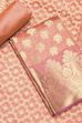Pink Chanderi Silk Printed Unstitched Suit Set image number 1