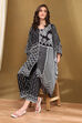Black Printed Asymmetric Kurta Set image number 0