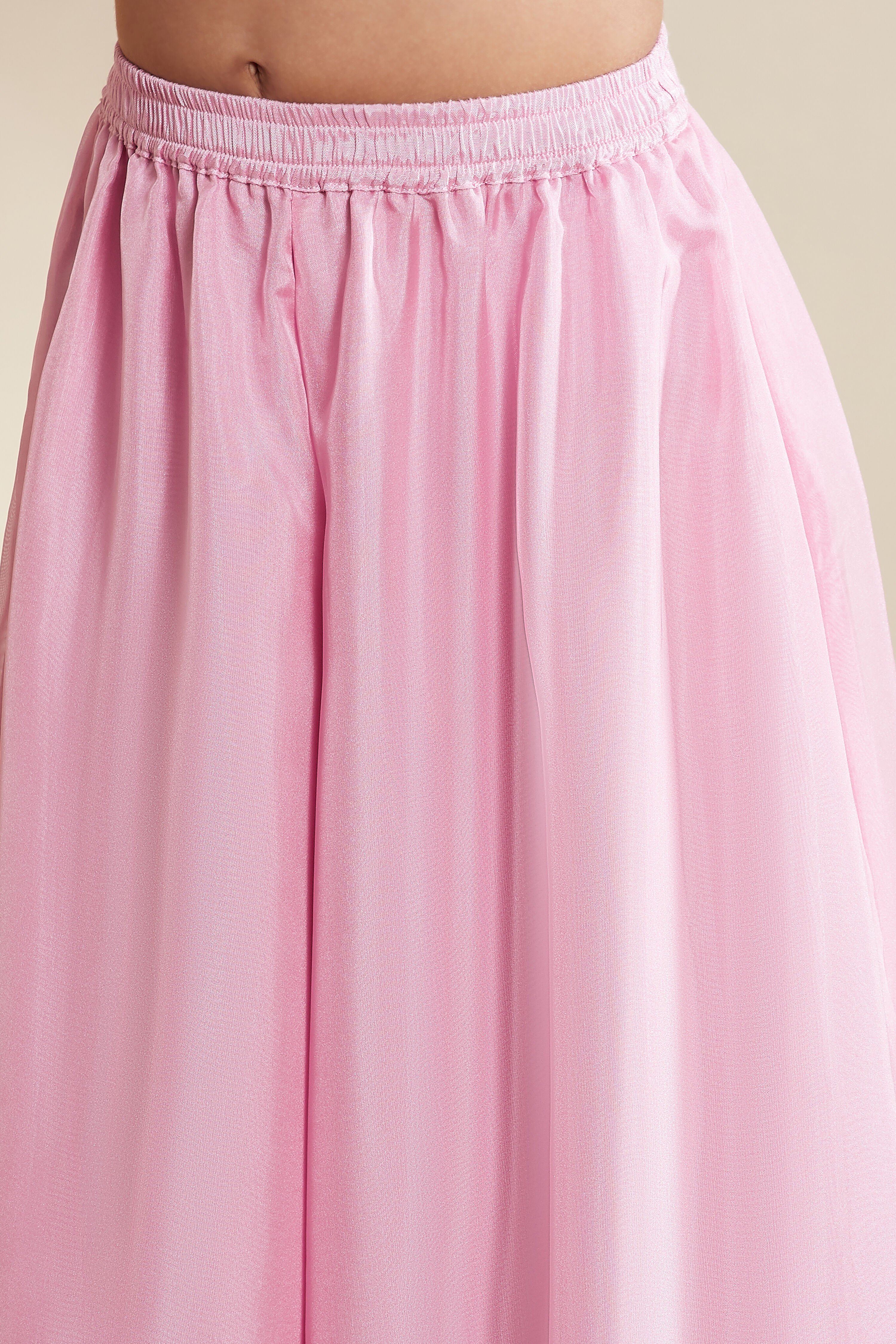 Pink Printed Peplum Kurta Set image number 2
