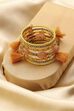 Yellow Beaded Plastic Wrap Around Bangle image number 2