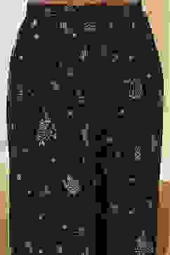 Black Printed Asymmetric Kurta Set image number 2