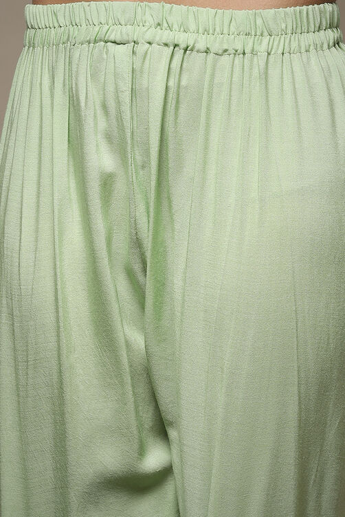 Green Organza Lace Unstitched Suit Set image number 3
