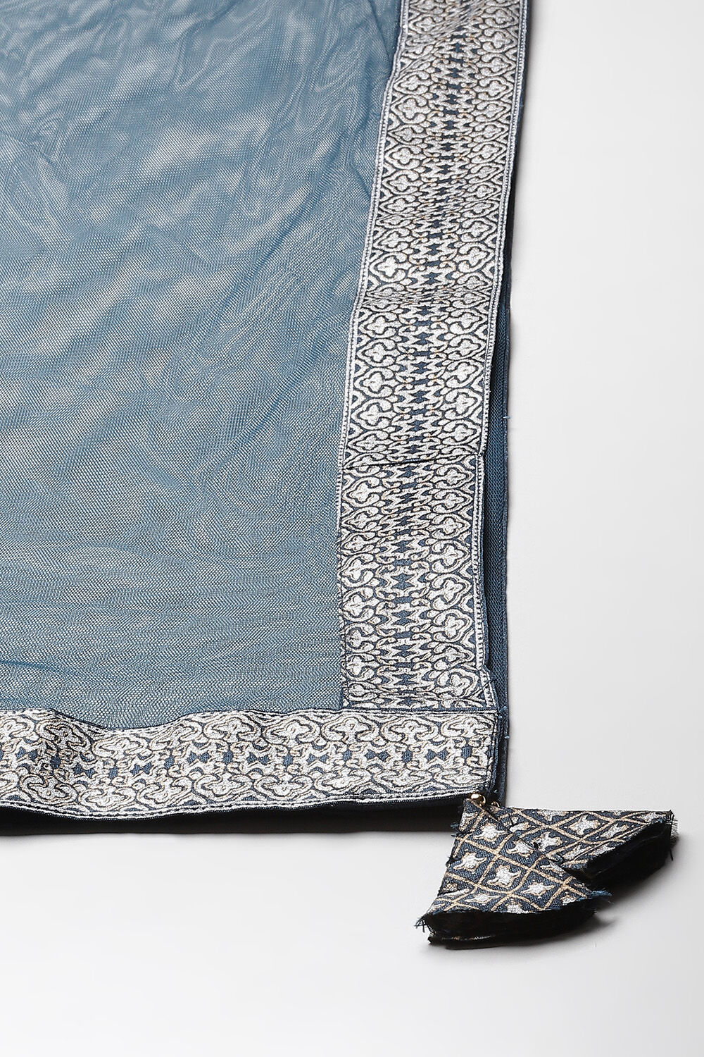 Teal Straight Art Silk Lehenga Set image number 7