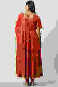 Red Anarkali Kurta Churidar Suit Set image number 4