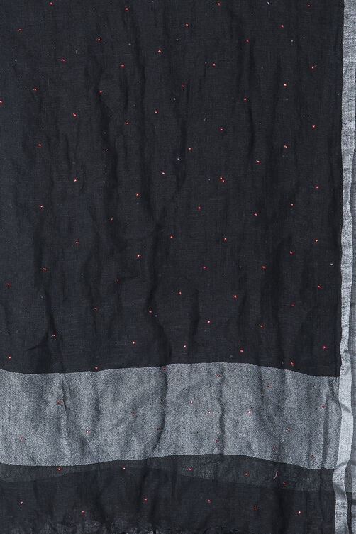 Black Linen Easy Stitch Suit Set image number 3