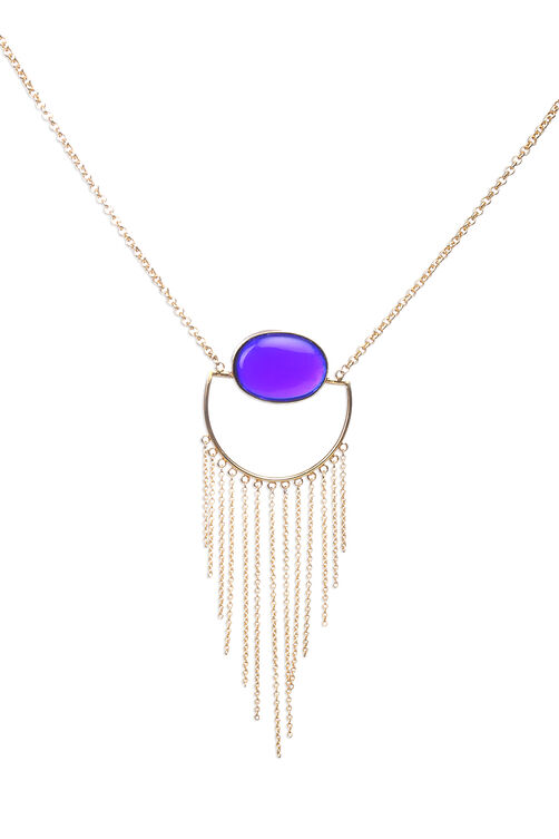 Golden Necklace With Lapis Lazuli Stone image number 1