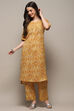 Yellow Rayon Straight Kurta Set