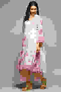 Beige Rayon Straight Kurta Palazzo Suit Set image number 0