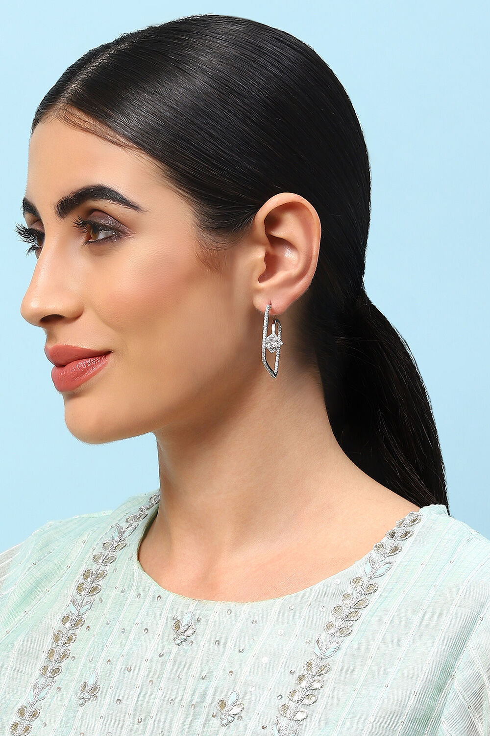 White Brass Earrings image number 3