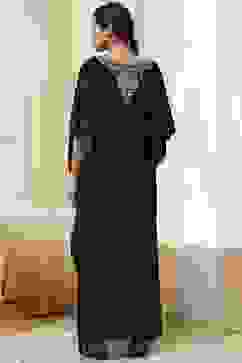 Black Viscose A-Line Suit Set image number 3