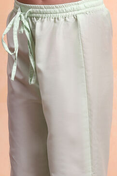 Matcha Green Polyester Blend Anarkali With Jacket Kurta Set image number 2