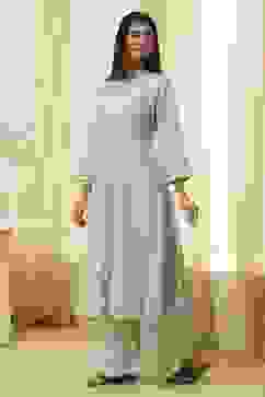 Blue Pure Cotton A-Line Kurta Set  image number 4