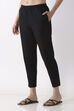 Black Cotton Slim Pants image number 2
