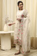 Beige Tissue Machine Embroidered Unstitched Suit Set image number 4