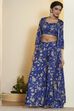 Bright Blue Polyester Straight Saree image number 0