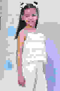 White Cotton Flared Top image number 3