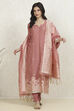 Mauve Chanderi  Unstitched Suit Set image number 1