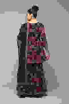 Black Polyester Gathered Kurta Garara Suit Set image number 4