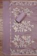 Mauve Cotton Printed Embroidered Unstitched Suit Set image number 3